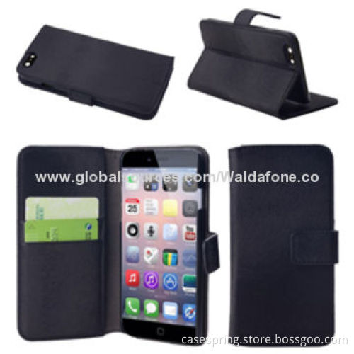 PU Leather Case for iPhone 6 with Two Credit Card Wallet Style, Special Designs